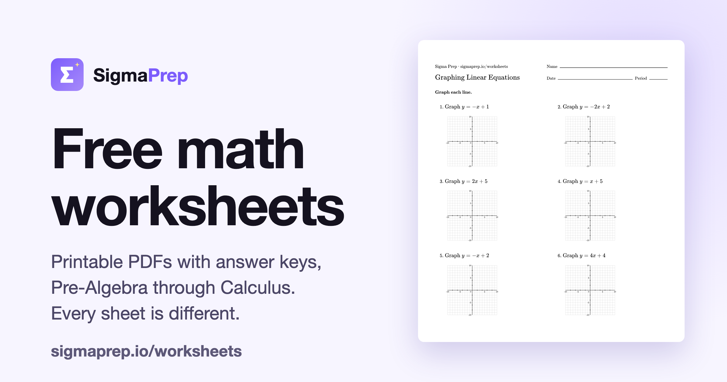 Algebra 1 Worksheets (Free, Printable, With Answer Keys)