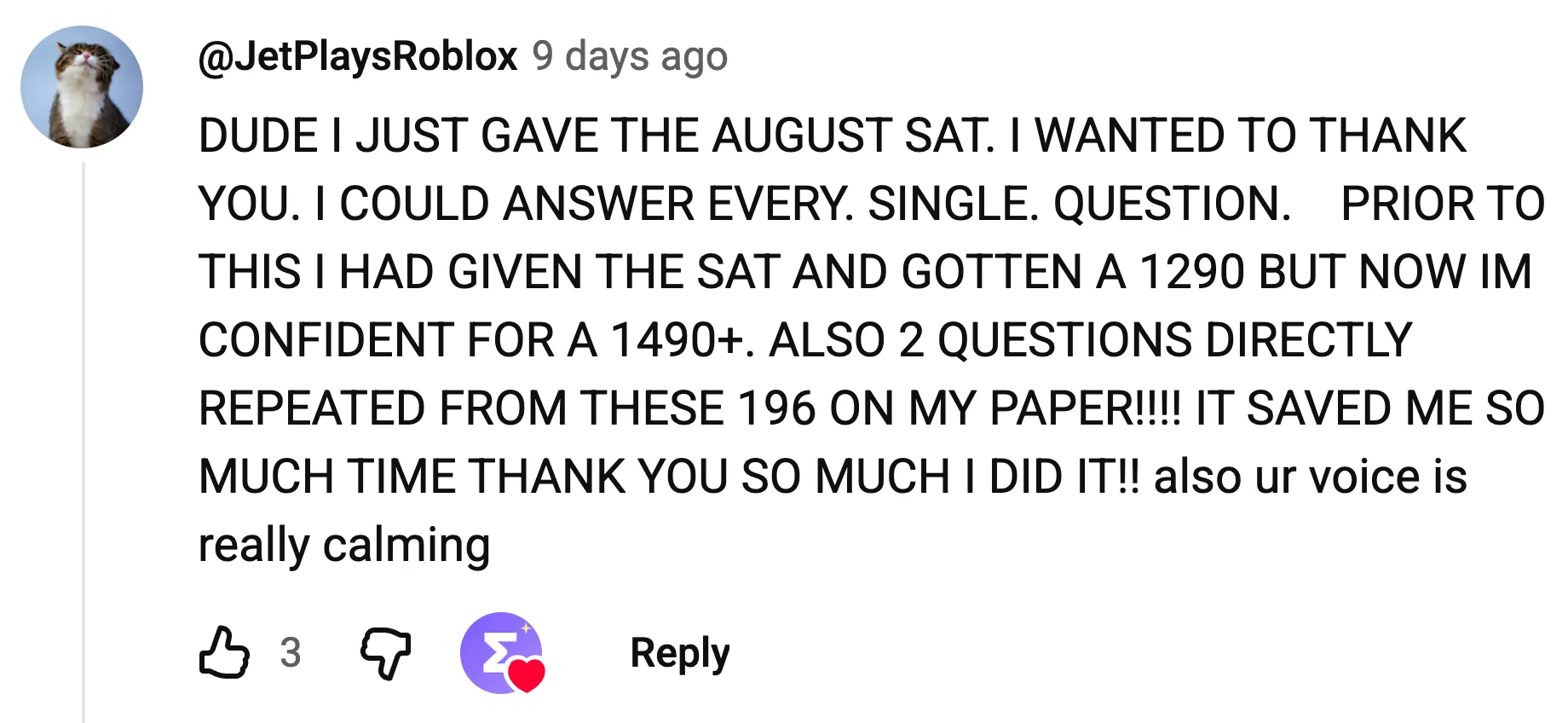 YouTube comment: went from a 1290 and is now confident for a 1490+