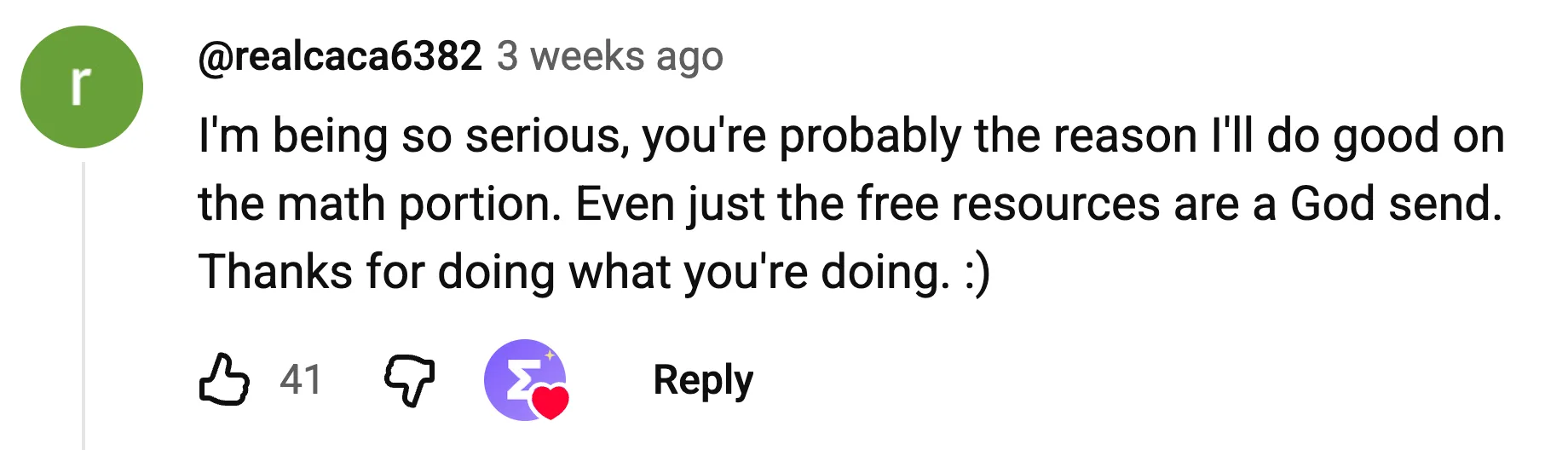 YouTube comment: even the free resources are a God send