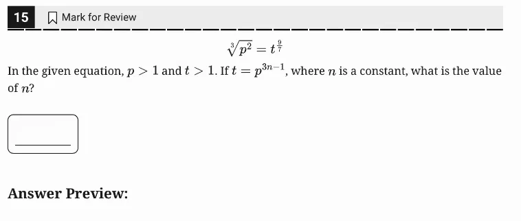 SAT Practice Test 11, Module 2, Question 15 (Equivalent expressions) as it appears in the walkthrough video