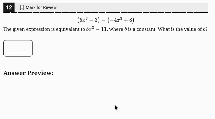 SAT Practice Test 4, Module 1, Question 12 (Equivalent expressions) as it appears in the walkthrough video