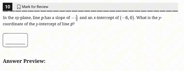 SAT Practice Test 5, Module 2, Question 10 (Linear functions) as it appears in the walkthrough video