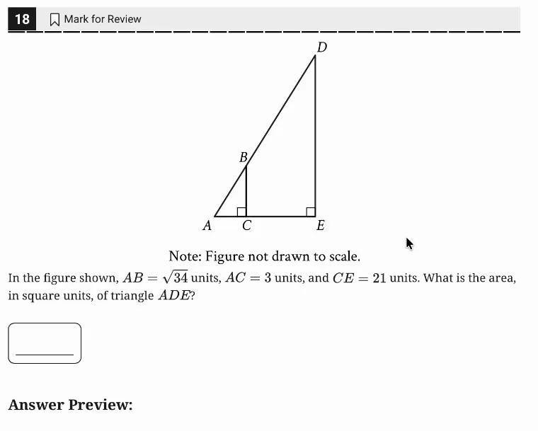 SAT Practice Test 5, Module 2, Question 18 (Lines, angles, and triangles) as it appears in the walkthrough video