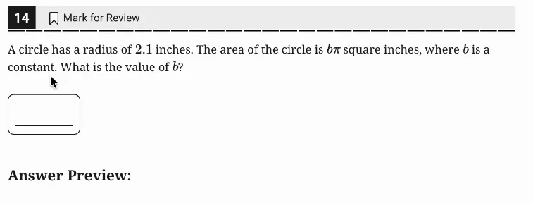 SAT Practice Test 7, Module 1, Question 14 (Area and volume) as it appears in the walkthrough video