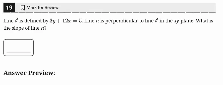 SAT Practice Test 8, Module 1, Question 19 (Linear equations in two variables) as it appears in the walkthrough video